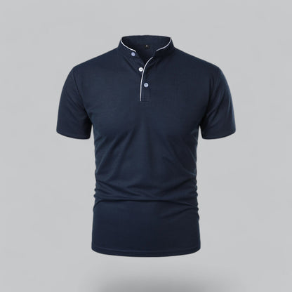 Men’s Collarless Polo Shirt – Timeless Old Money Style Essential