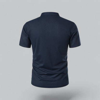 Men’s Collarless Polo Shirt – Timeless Old Money Style Essential