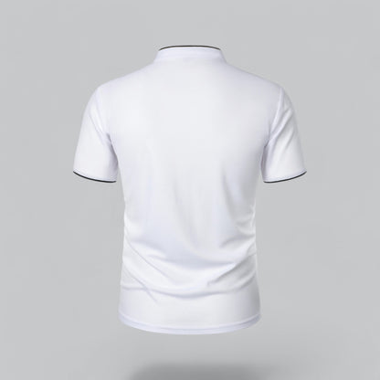 Men’s Collarless Polo Shirt – Timeless Old Money Style Essential