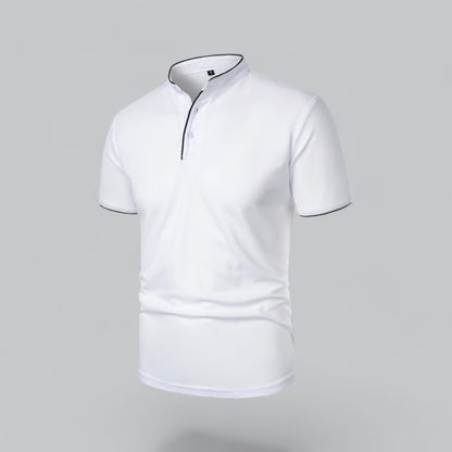 Men’s Collarless Polo Shirt – Timeless Old Money Style Essential