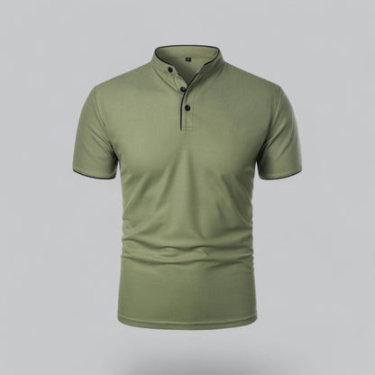 Men’s Collarless Polo Shirt – Timeless Old Money Style Essential
