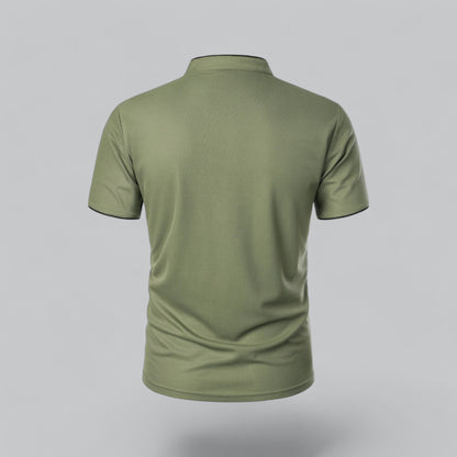 Men’s Collarless Polo Shirt – Timeless Old Money Style Essential