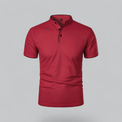 Men’s Collarless Polo Shirt – Timeless Old Money Style Essential
