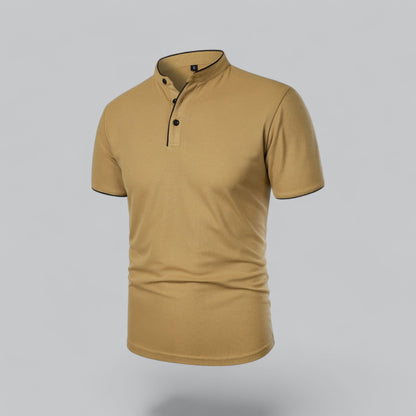 Men’s Collarless Polo Shirt – Timeless Old Money Style Essential