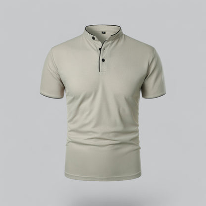Men’s Collarless Polo Shirt – Timeless Old Money Style Essential