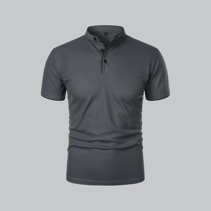 Men’s Collarless Polo Shirt – Timeless Old Money Style Essential