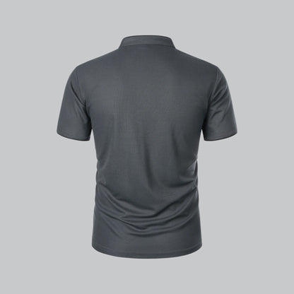 Men’s Collarless Polo Shirt – Timeless Old Money Style Essential