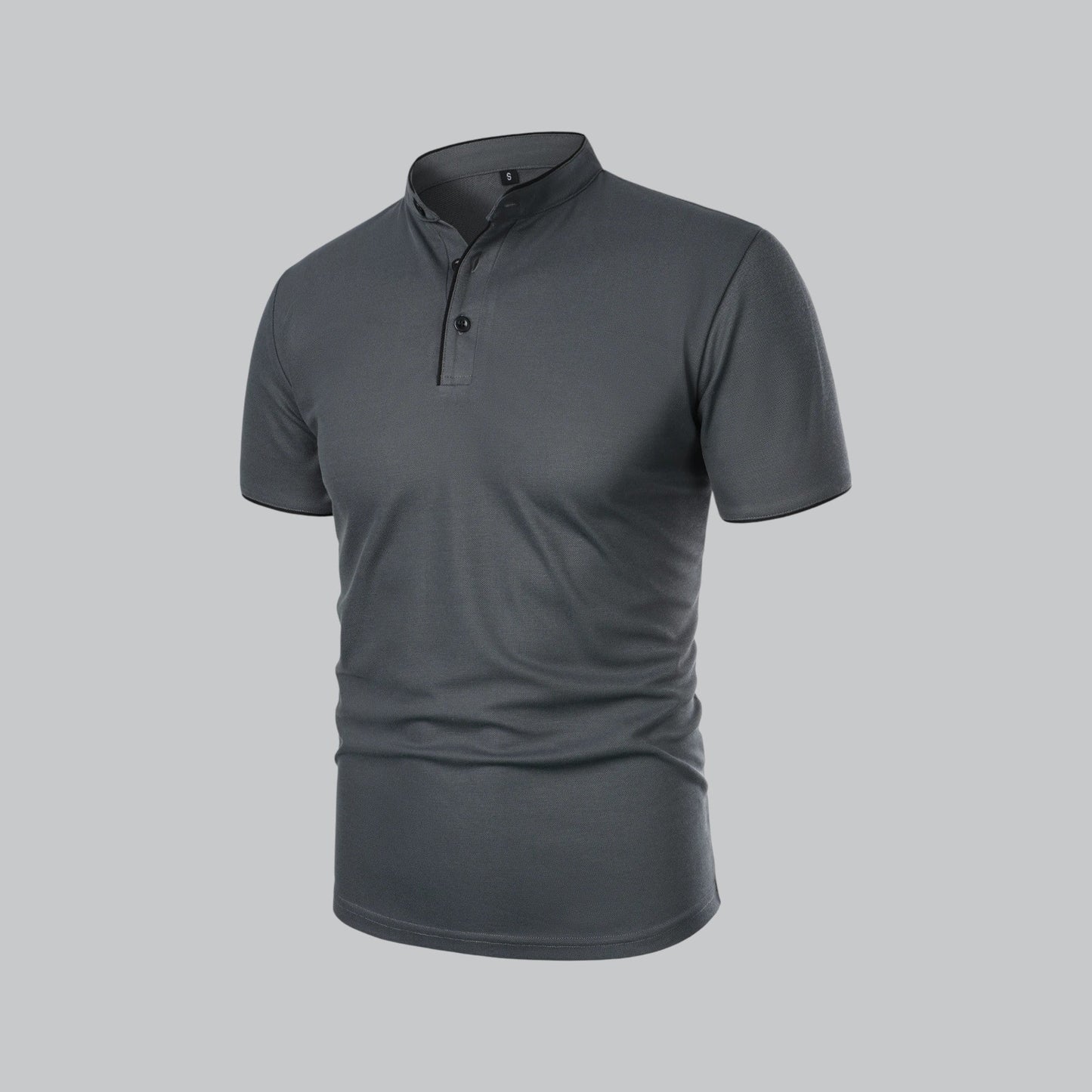 Men’s Collarless Polo Shirt – Timeless Old Money Style Essential
