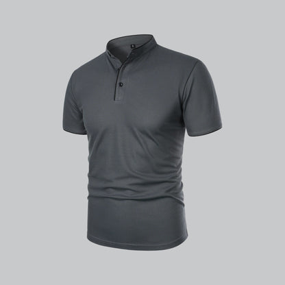 Men’s Collarless Polo Shirt – Timeless Old Money Style Essential