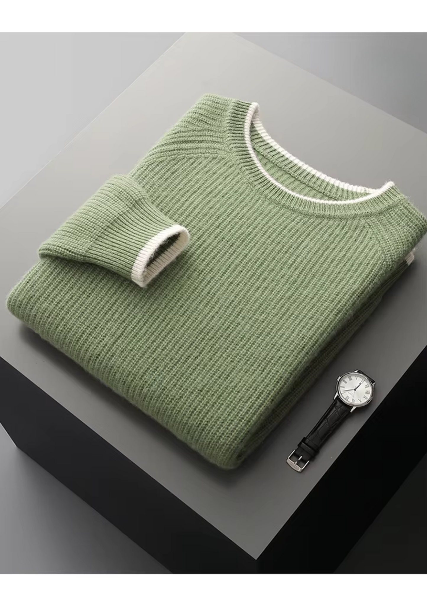 Men’s Crew Neck Knitted Sweater – All-Season Smart Casual Essential