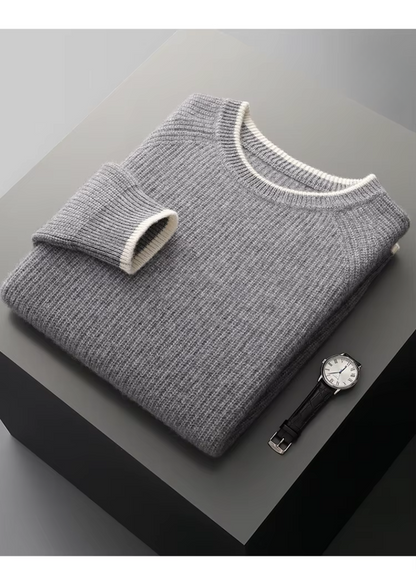 Men’s Crew Neck Knitted Sweater – All-Season Smart Casual Essential