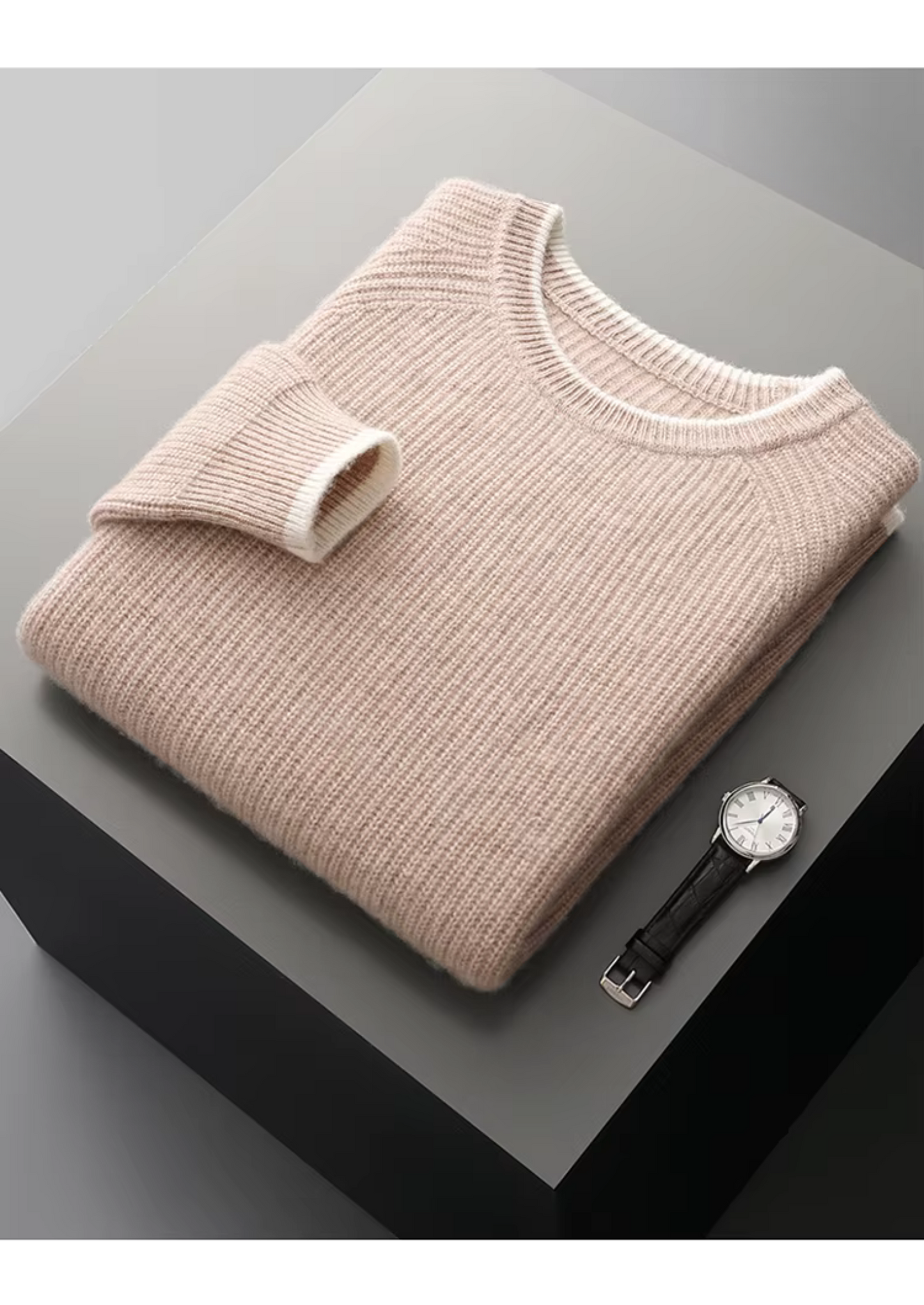 Men’s Crew Neck Knitted Sweater – All-Season Smart Casual Essential