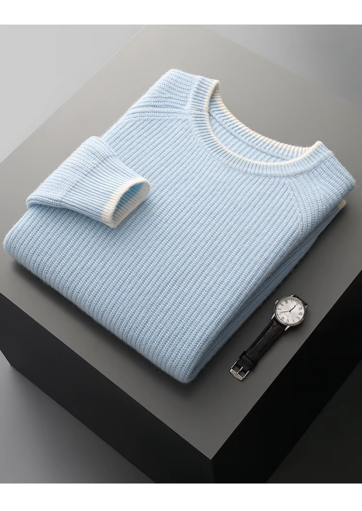 Men’s Crew Neck Knitted Sweater – All-Season Smart Casual Essential