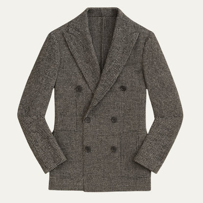 Men’s Double-Breasted Checked Blazer – Tailored Smart Casual Jacket
