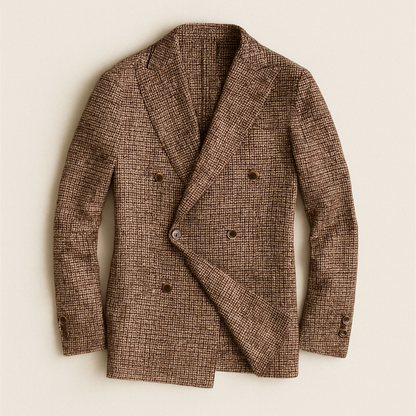 Men’s Double-Breasted Checked Blazer – Tailored Smart Casual Jacket