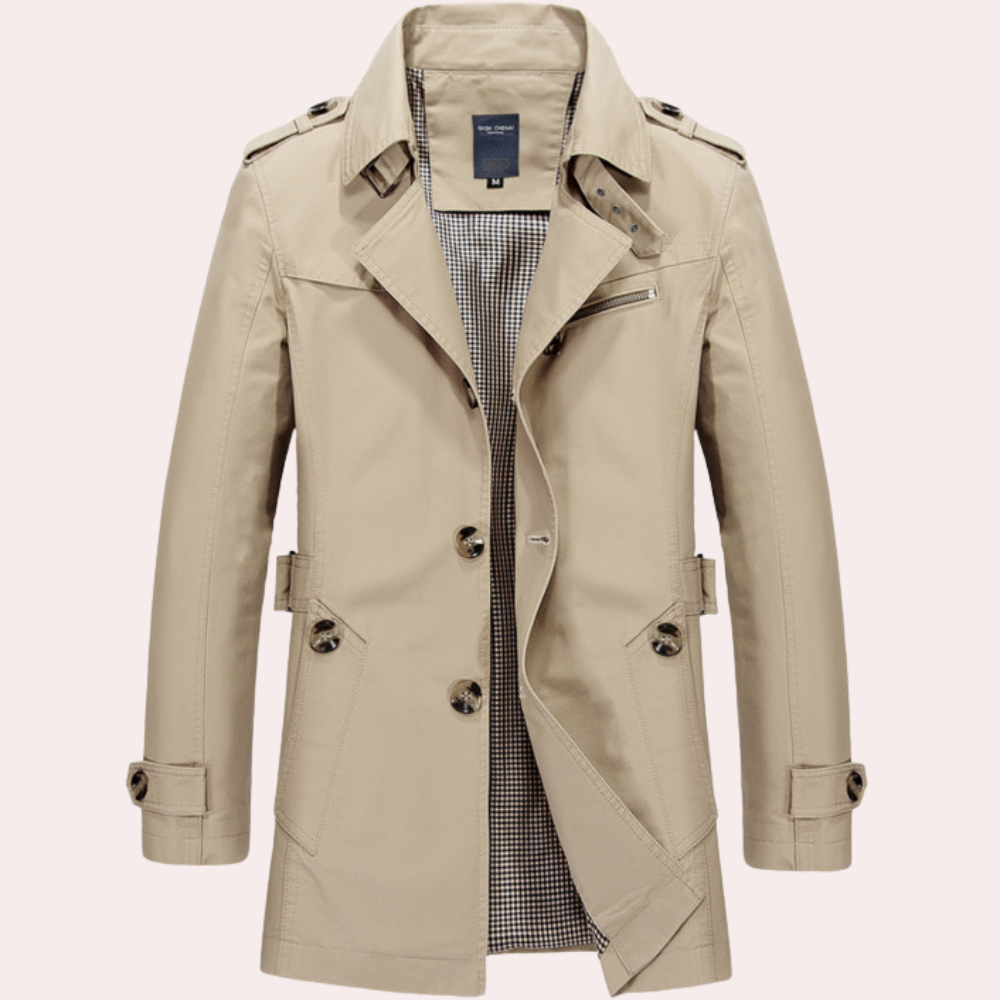 Cevori Double-Breasted Waterproof Trench Coat