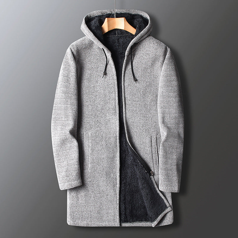 Warm Men's Zip Up Hoodie Jacket with Drawstring - BritishElegance