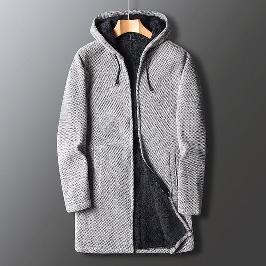 Warm Men's Zip Up Hoodie Jacket with Drawstring - BritishElegance