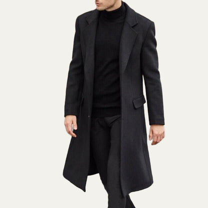 Men’s Single Button Long Overcoat
