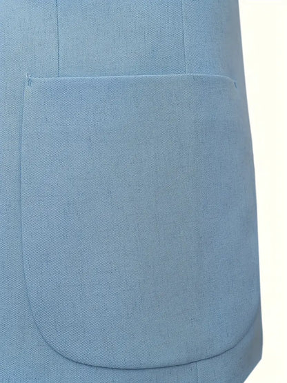 Men's Flat Collar Single-Breasted Suit – Comfortable Fit for Weddings & Work