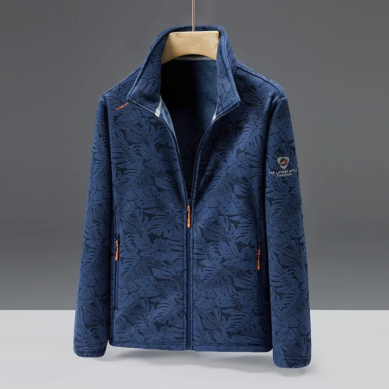 Men’s Fleece Jacket – Soft Touch – Standard Fit – High Collar – Zip Pockets
