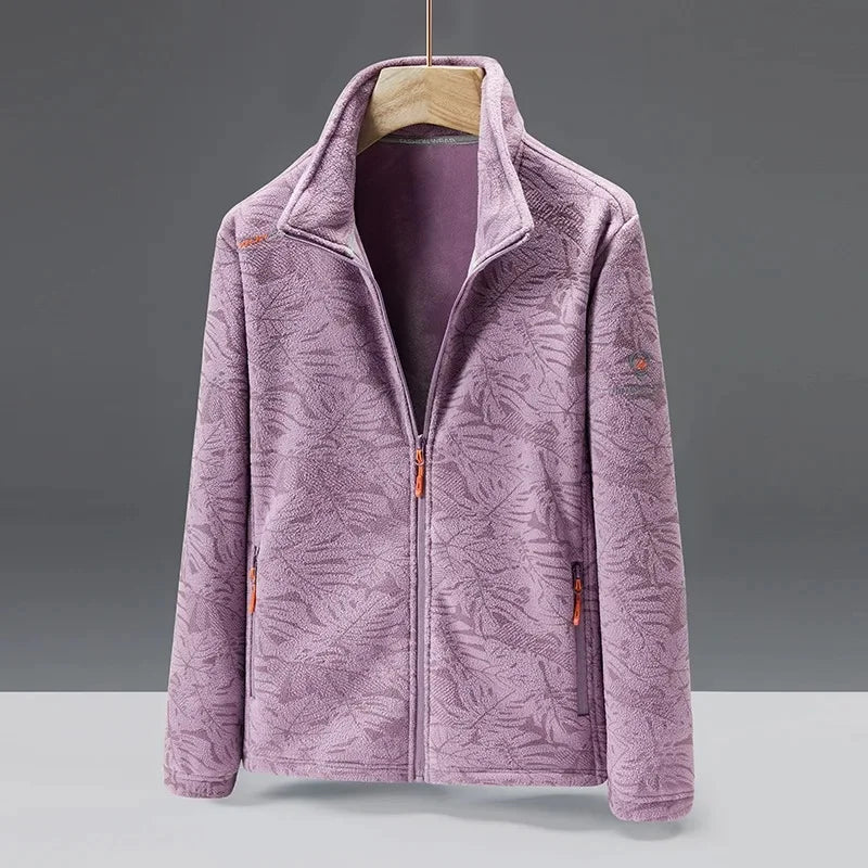 Men’s Fleece Jacket – Soft Touch – Standard Fit – High Collar – Zip Pockets