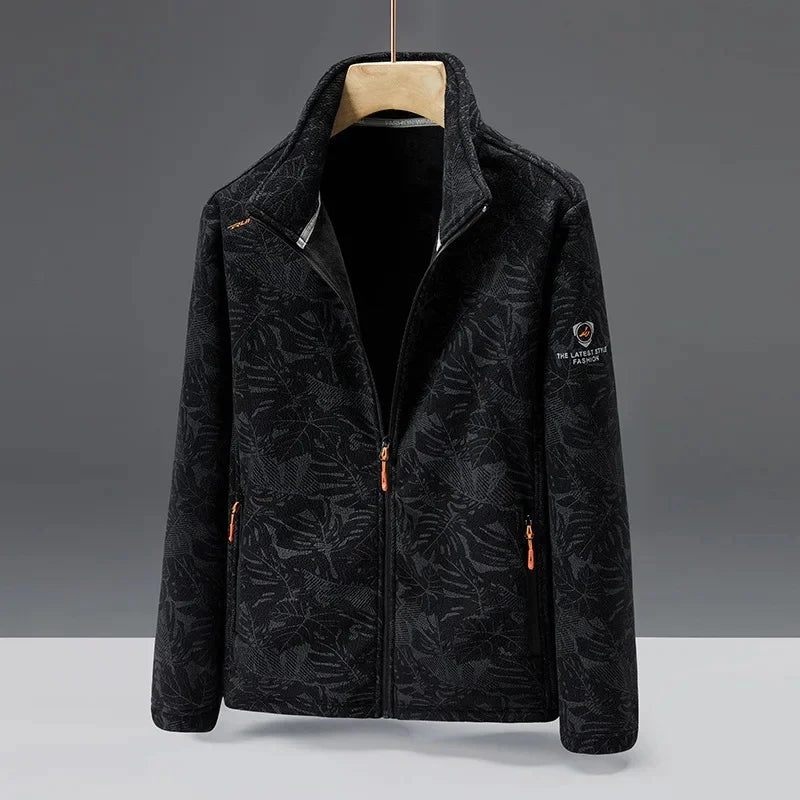 Men’s Fleece Jacket – Soft Touch – Standard Fit – High Collar – Zip Pockets
