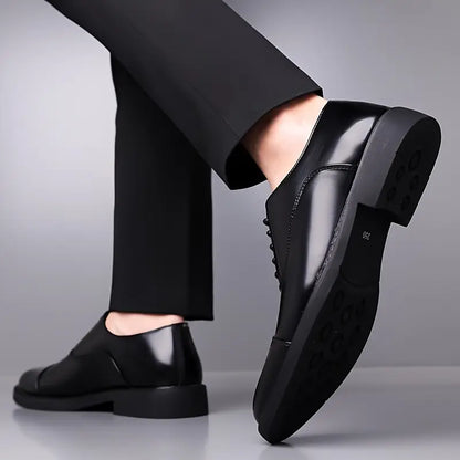 Men’s Glossy Oxfords – Classic Lace-Up Business Shoes