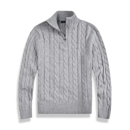 Men’s Half Zip Cable Knit Sweater – Classic Winter Layer