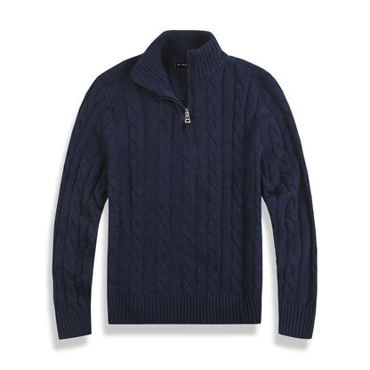 Men’s Half Zip Cable Knit Sweater – Classic Winter Layer
