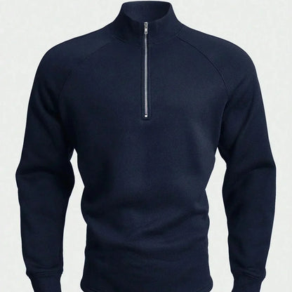 Men’s Mock Collar Quarter Zip Raglan Sweatshirt