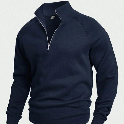 Men’s Mock Collar Quarter Zip Raglan Sweatshirt
