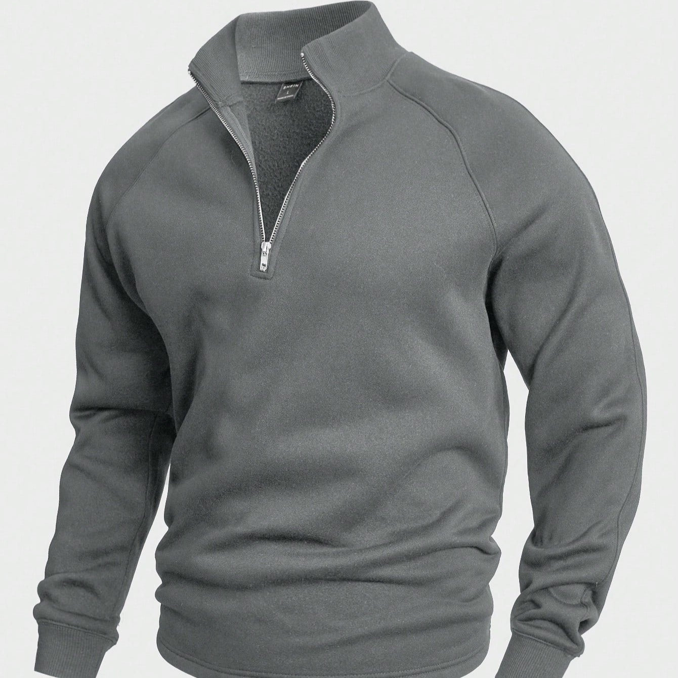 Men’s Mock Collar Quarter Zip Raglan Sweatshirt