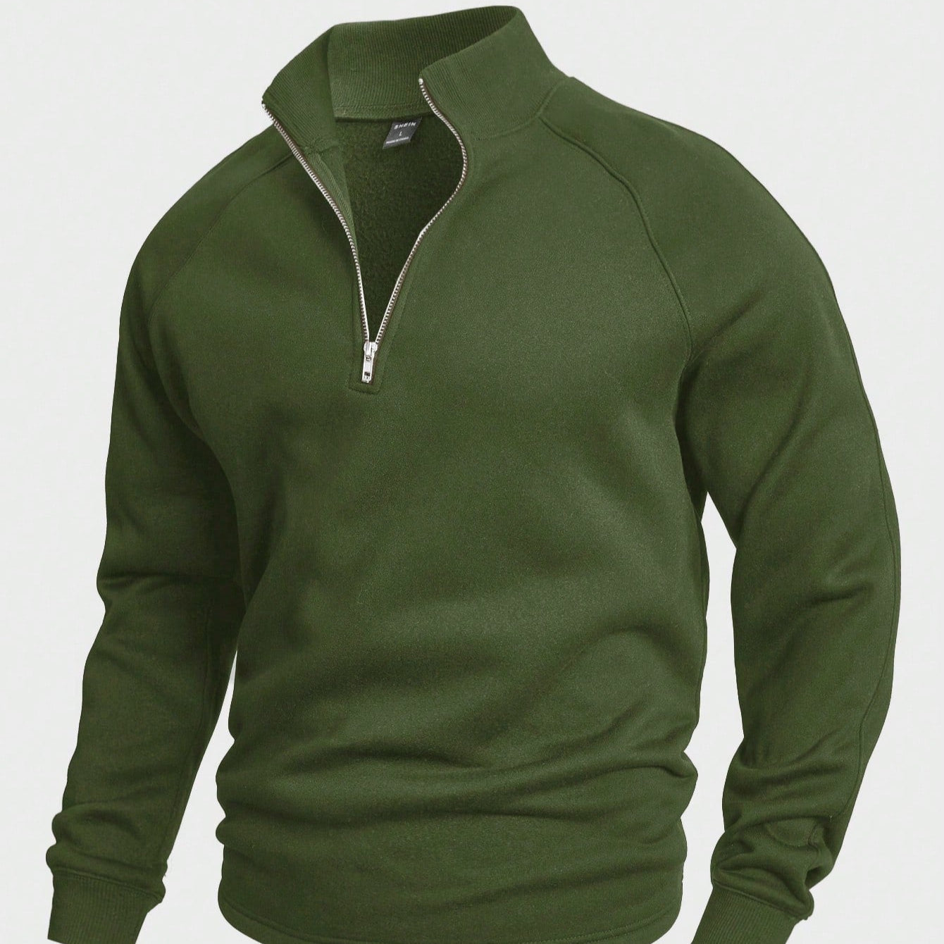 Men’s Mock Collar Quarter Zip Raglan Sweatshirt