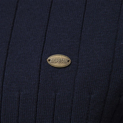 Men’s Half Zip Sweater – Ribbed, Mock Neck Style