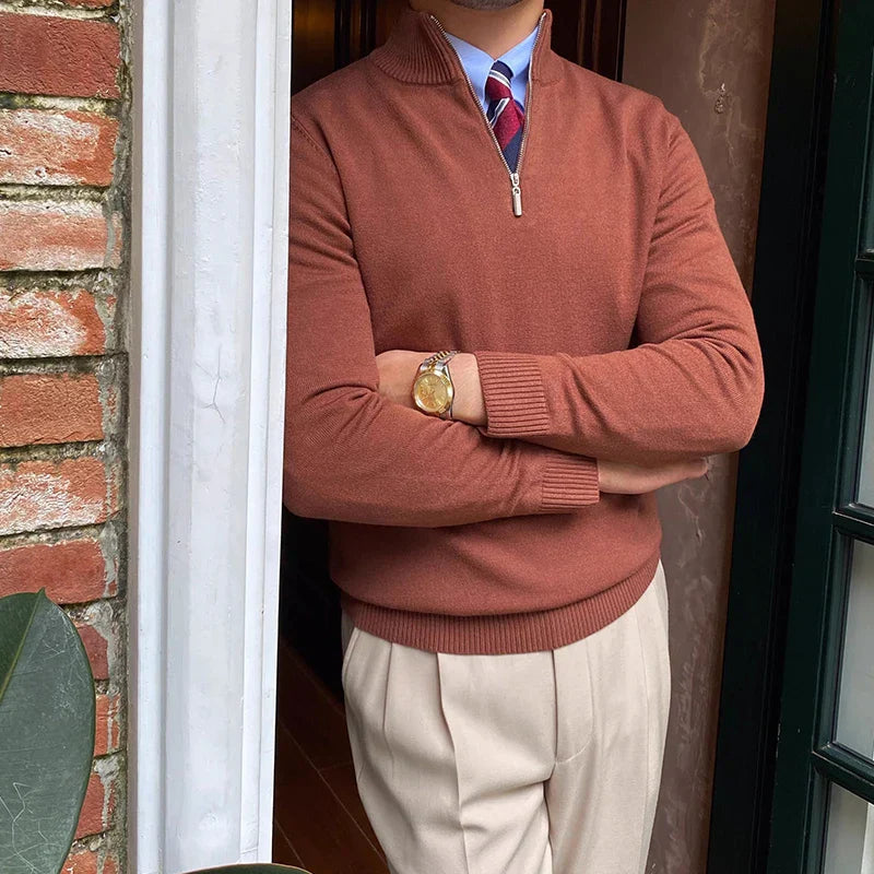Men’s Half Zip Sweater – Smart Casual Autumn Winter Knit
