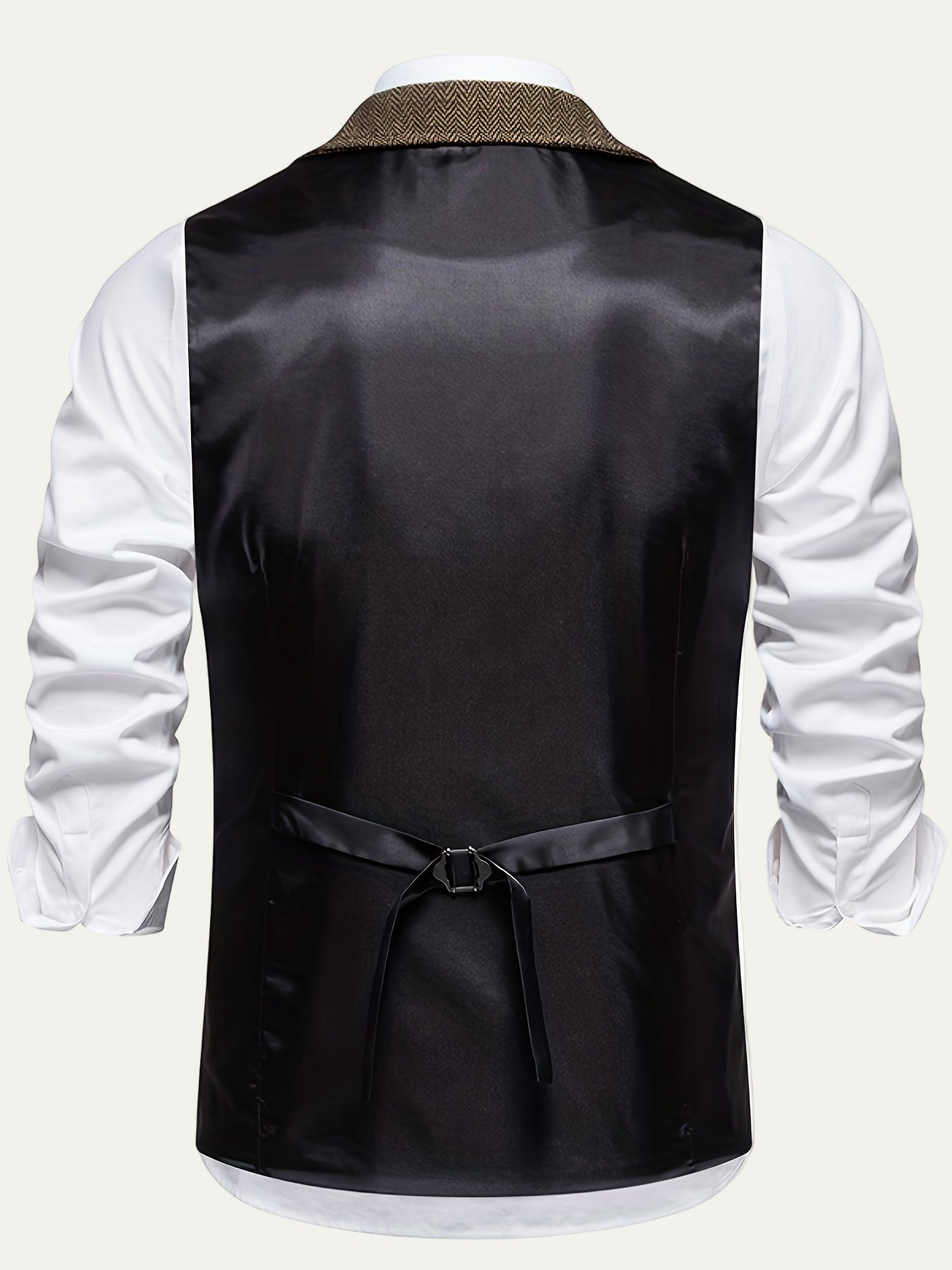 Men’s Herringbone Notch Lapel Formal Vest