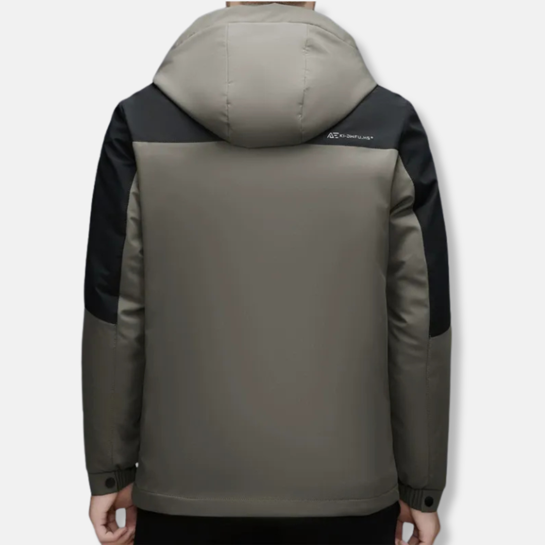 Men’s Hooded Jacket – Wind-Resistant – Straight Fit – Zippered Pockets – Panel Detail