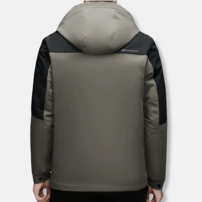 Men’s Hooded Jacket – Wind-Resistant – Straight Fit – Zippered Pockets – Panel Detail