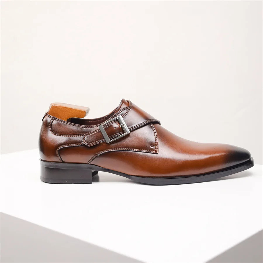 Men’s Italian Monk Strap Dress Shoes – Classic Buckle Detail
