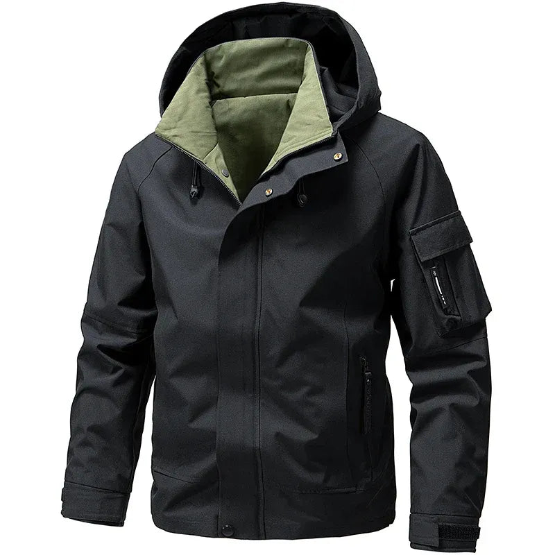 Men’s Jacket – Regular Fit – Water-Repellent – Hooded – Multiple Pockets – Adjustable Cuffs