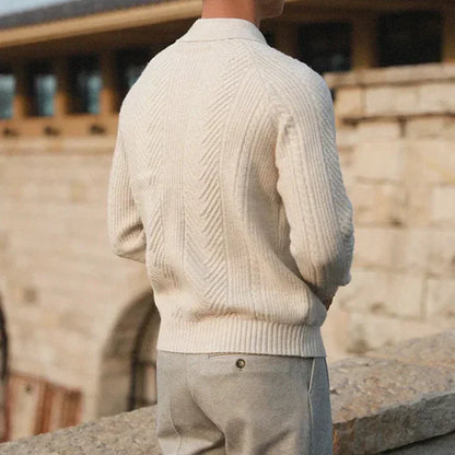 Cevori Slim Fit Wool Blend Cable Knit Sweater