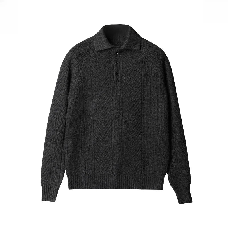 Cevori Slim Fit Wool Blend Cable Knit Sweater