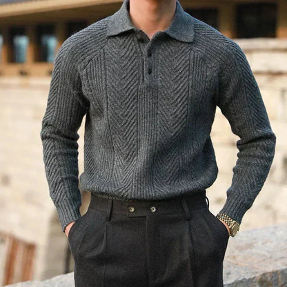 Cevori Slim Fit Wool Blend Cable Knit Sweater