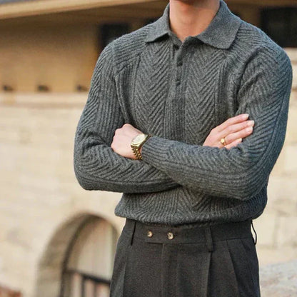 Cevori Slim Fit Wool Blend Cable Knit Sweater
