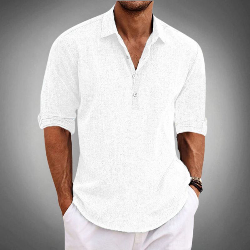 Men’s Linen Polo Shirt – Classic Fit – Spring, Summer