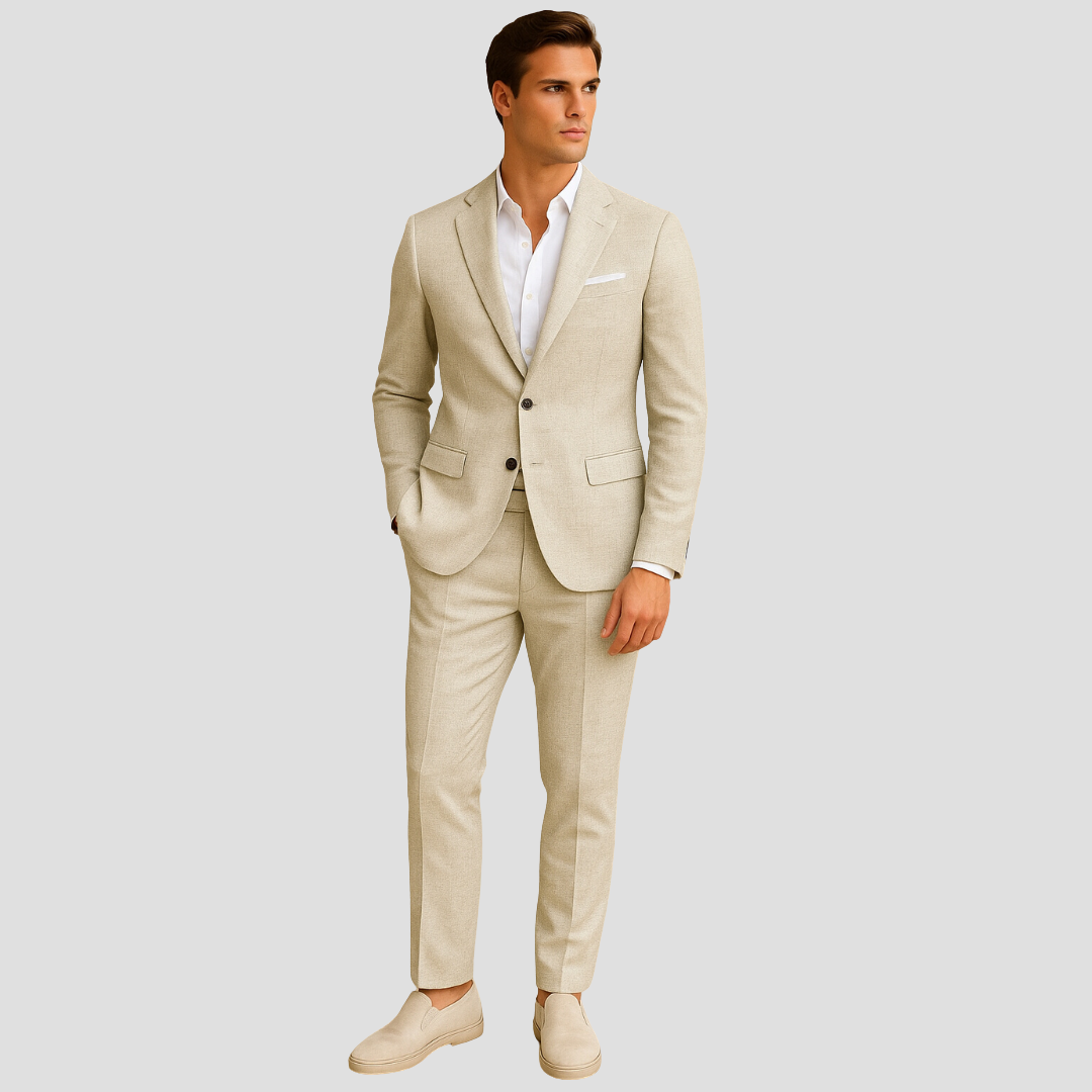 Men's Linen Summer Suit – Structured Two-Piece for Refined Warm-Weather Dressing
