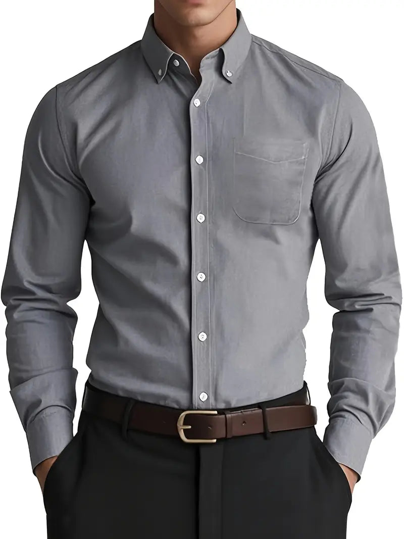 Classic Men's Button Down Dress Shirt
