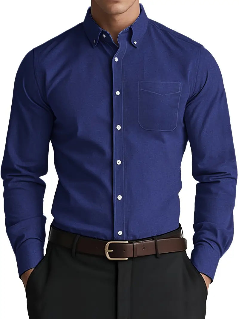 Classic Men's Button Down Dress Shirt