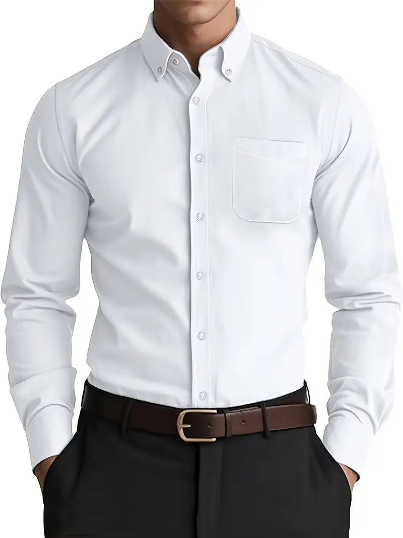 Classic Men's Button Down Dress Shirt - BritishElegance